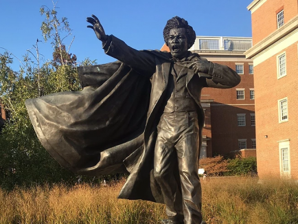 Frederick Douglass statue at Hornbake Plaza, University of Maryland